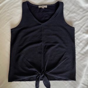 Loft- Ribbed blouse with front tie